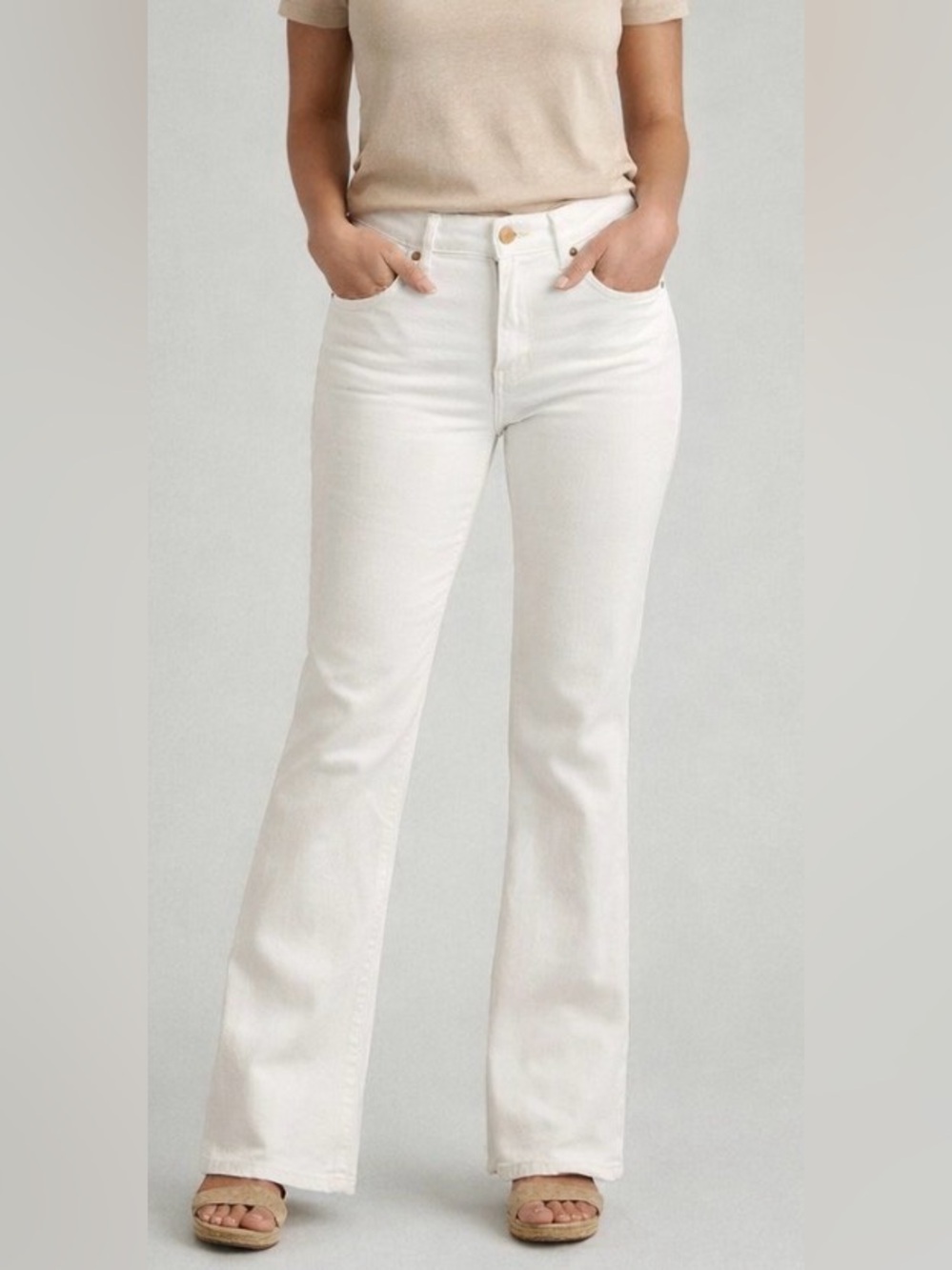 Judy Blue White Bootcut Jeans Size 9/29 Stretch High Rise 32” Inseam